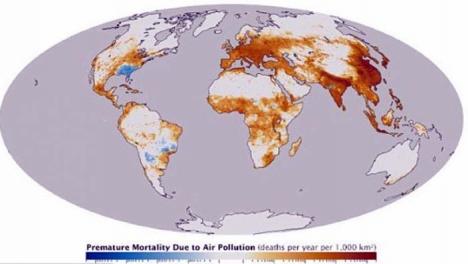 Unde mor oamenii din cauza poluării?
